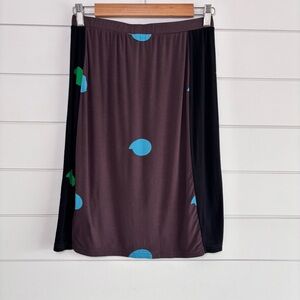 Cynthia Rowley Stylish Brown and Black Skirt with Blue and‎ green Accents Size L